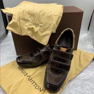“SOLD LV Monogram Canvas n’ Suede speeding Velcro size 37 or 6.5 in US